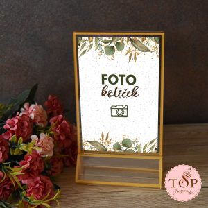 Izposoja zlate tablice z napisom foto kotiček