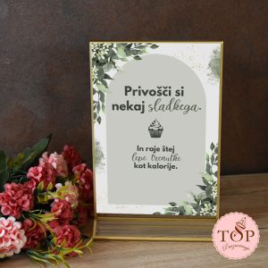 Izposoja zlatih napisov za sladki kotiček.