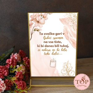 Izposoja napisov v spomin na najdražje v nebesih za poroko ali praznovanje rojstnega dne.
