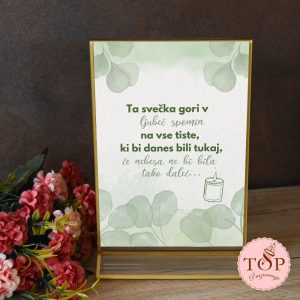 Izposoja tablic z napisi za svojce v nebesih.