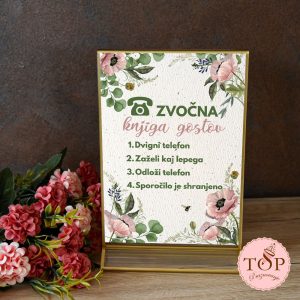 Izposoja tablice z navodili za uporabo zvočne knjige gostov (retro telefona)