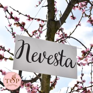 bel lesen napis za stol Ženin & Nevesta