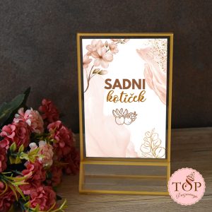 izposoja zlate tablice sadni kotiček za dekoracijo mize s sadnimi aranžmaji in mini deserti na praznovanju