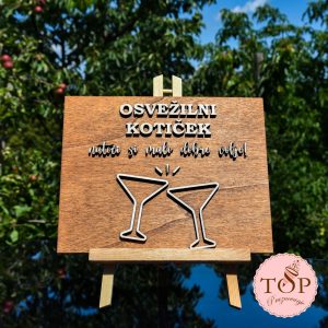 izposoja Lesena tablica Osvežilni kotiček za cocktail bar ali pijačo na praznovanju